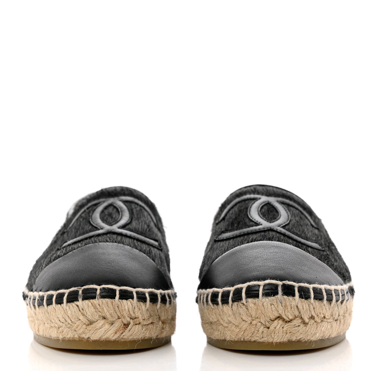 Calfskin Hair CC Espadrilles 35 Black