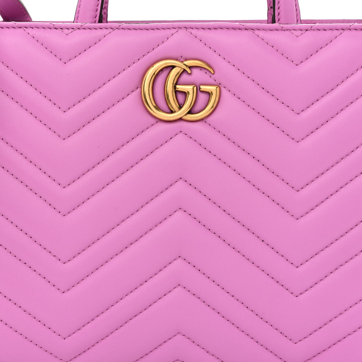 Calfskin Matelasse Small GG Marmont Tote Candy Mousse