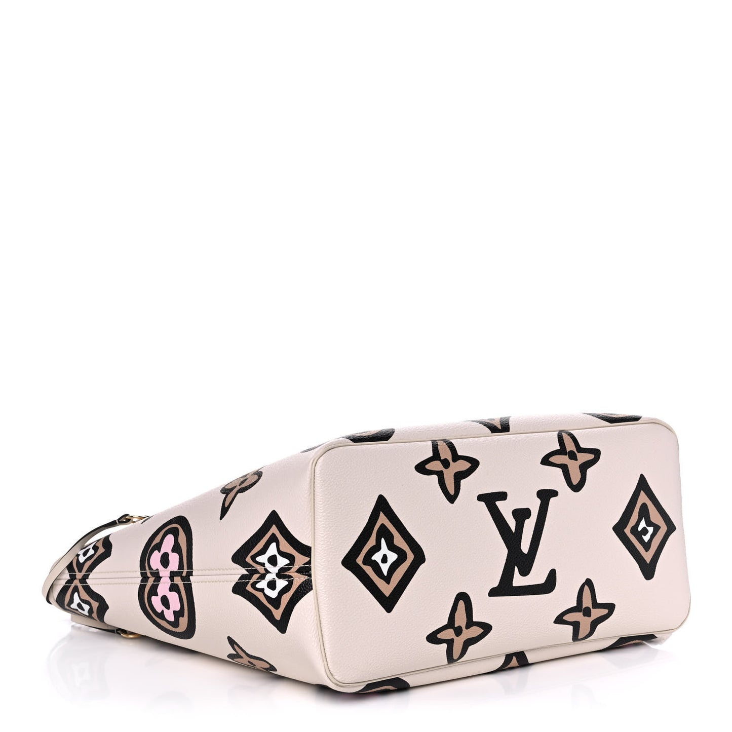 Monogram Giant Wild At Heart Neverfull MM Creme