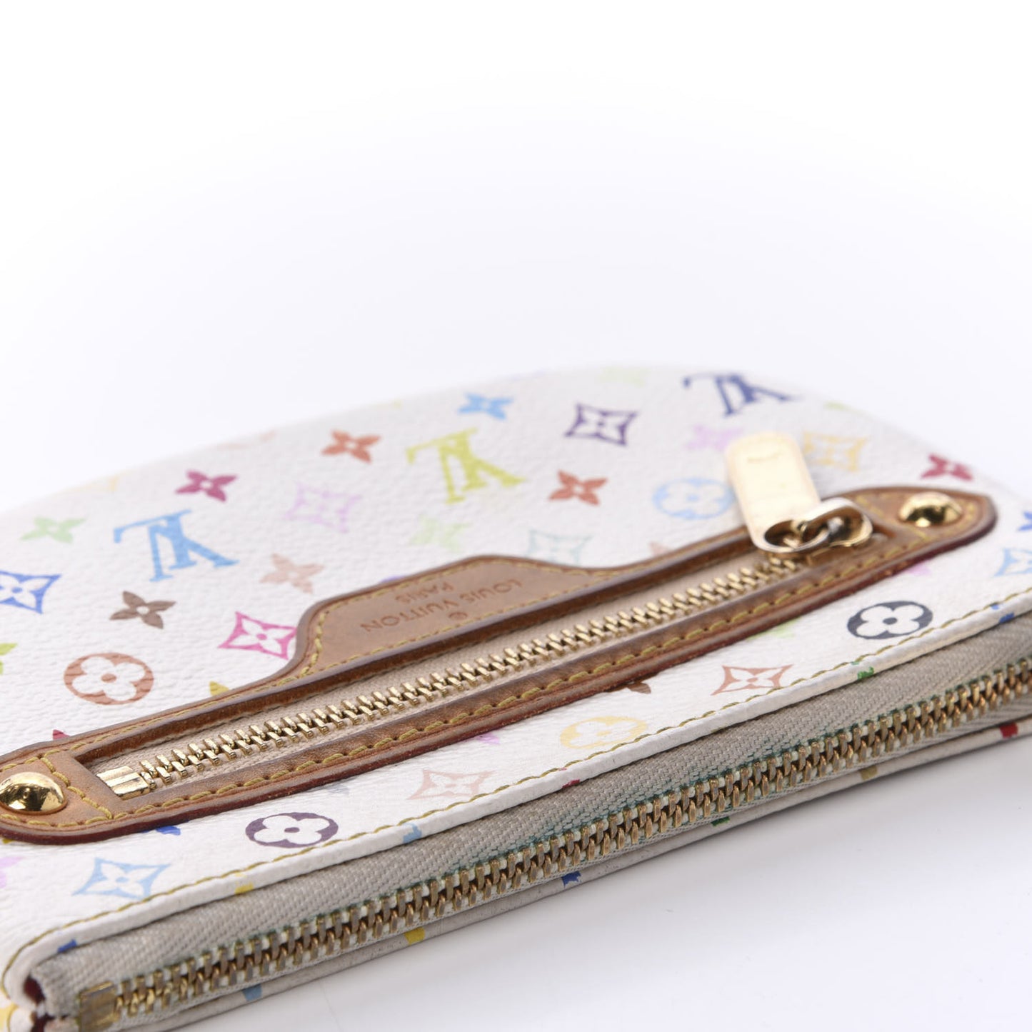 Monogram Multicolor Pochette Plate MM White