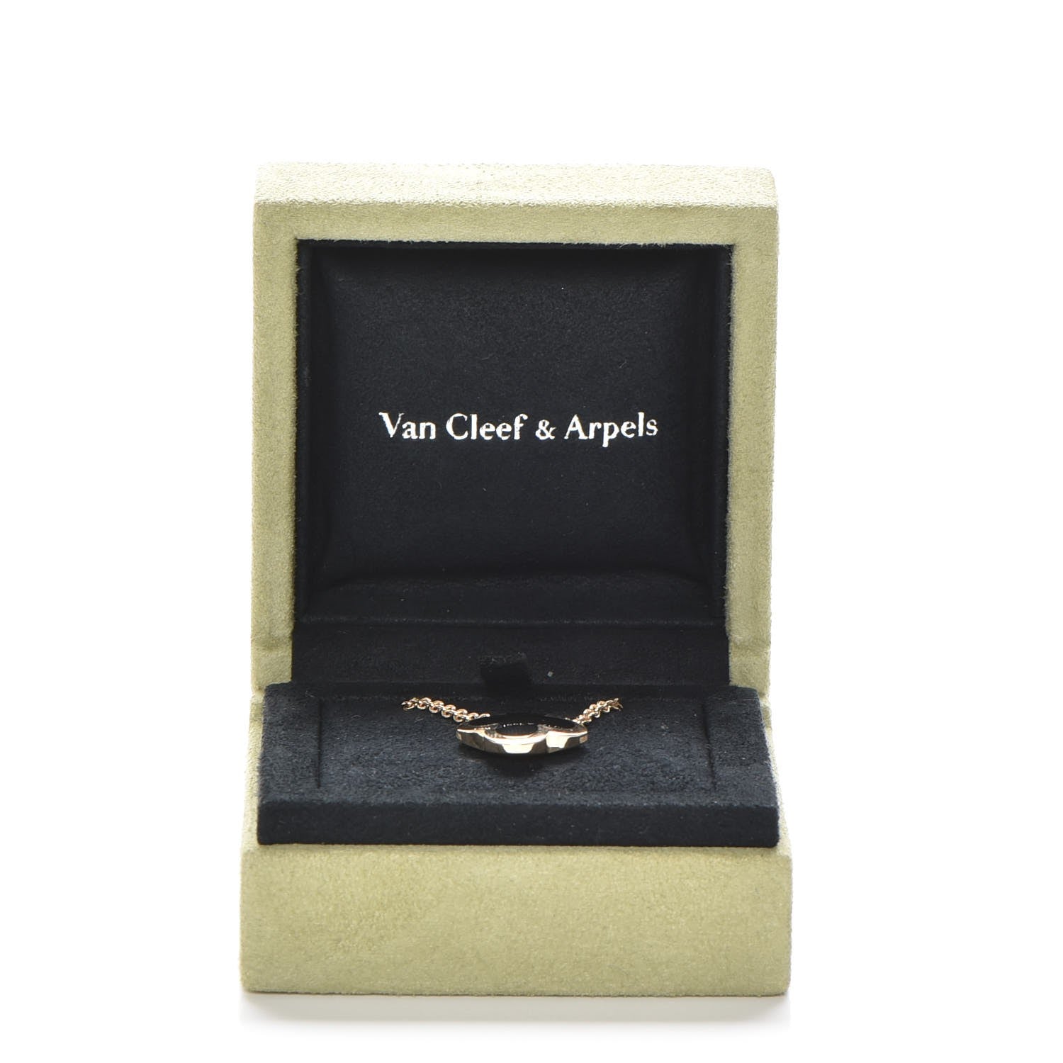 Van Cleef & Arpels 18K Yellow Gold Black Onyx Pure Alhambra Pendant Necklace 6 of 6