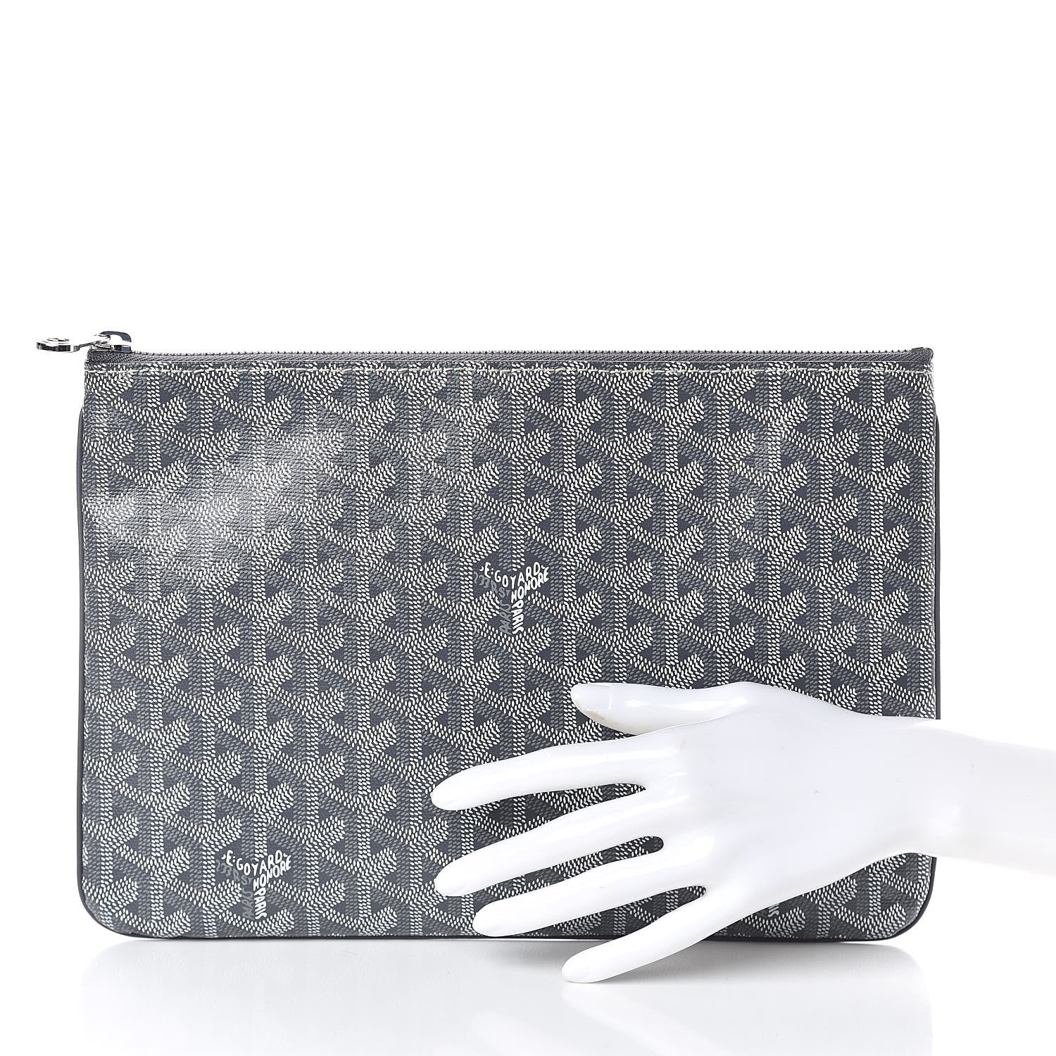 Goyard Goyardine Senat Pochette MM Grey 2 of 9