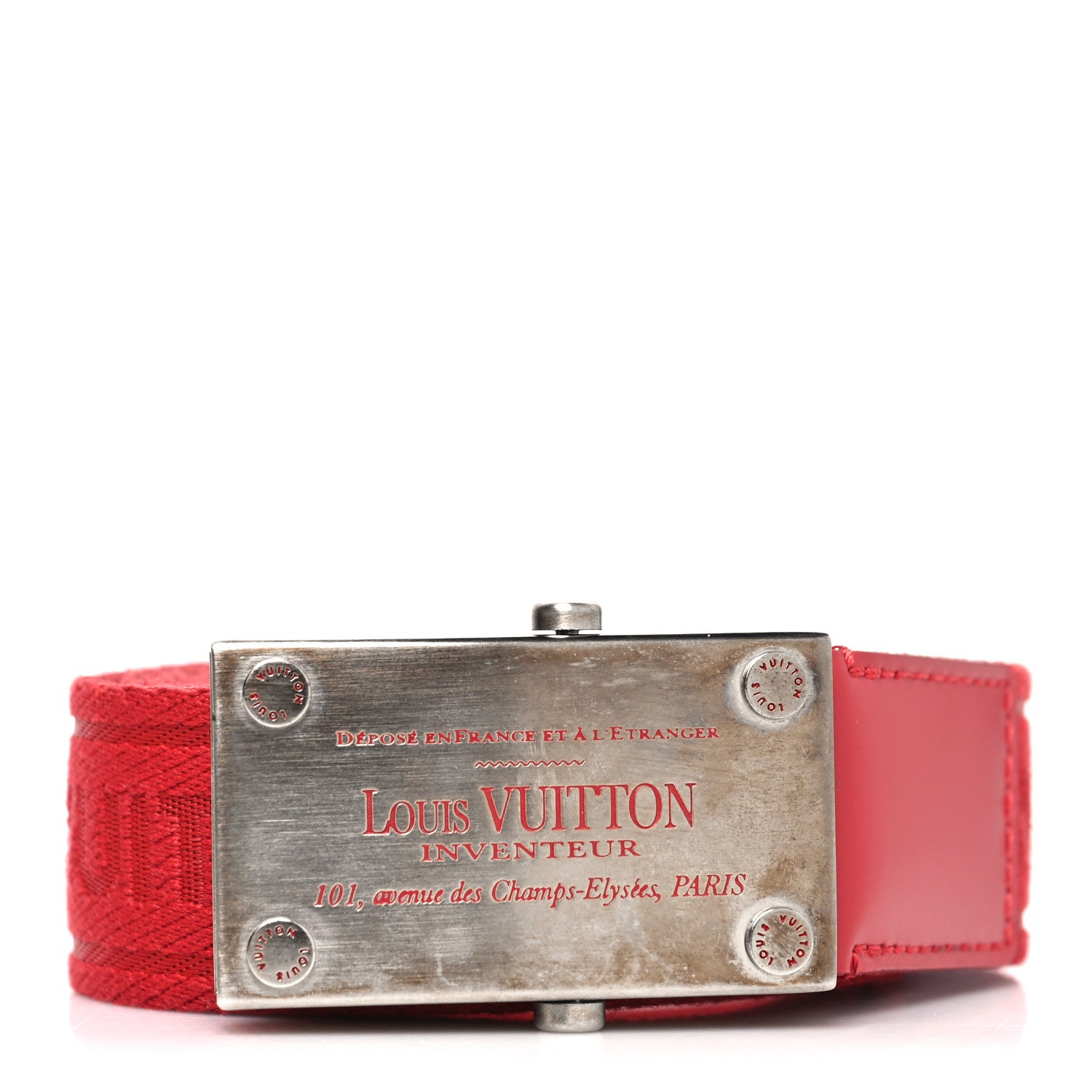 Louis Vuitton Bengale Inventeur Belt 90 36 Red 1 of 7