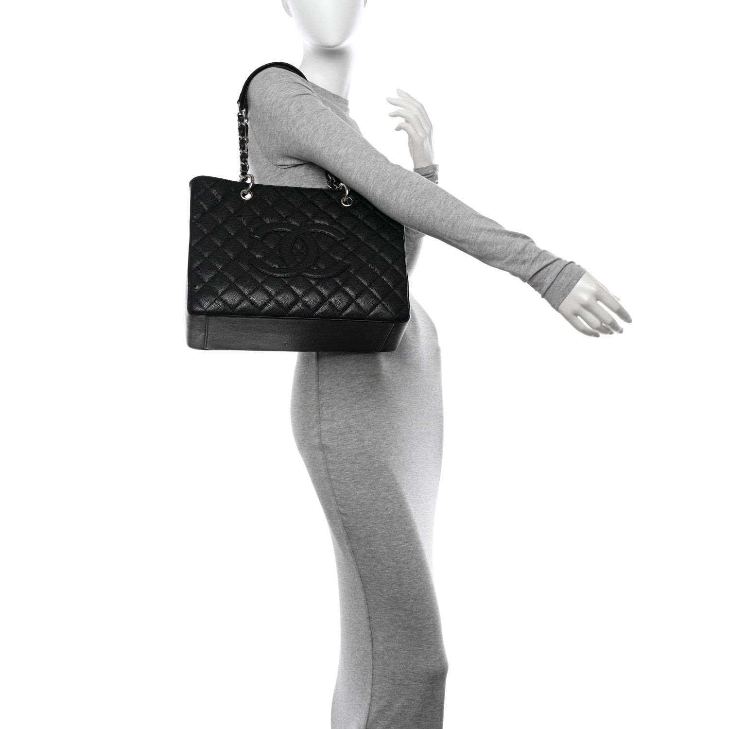 Chanel Caviar Quilted Grand Shopping Tote GST Black 2 of 14