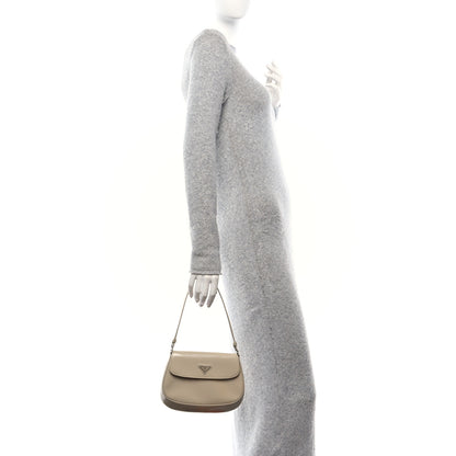 Prada Spazzolato Cleo Flap Shoulder Bag Deserto 2 of 9