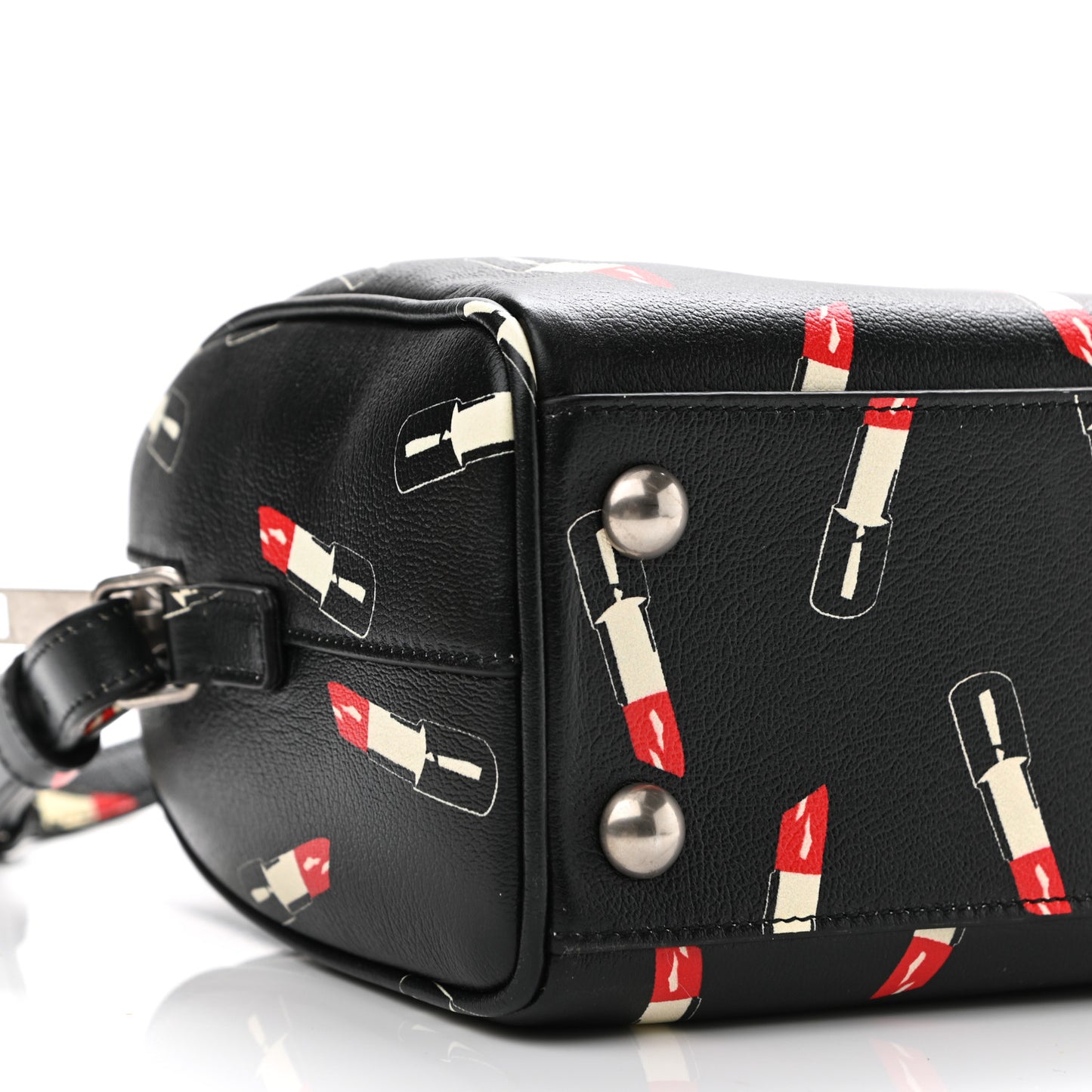 Calfskin Lipstick Print Classic Baby Duffle Black
