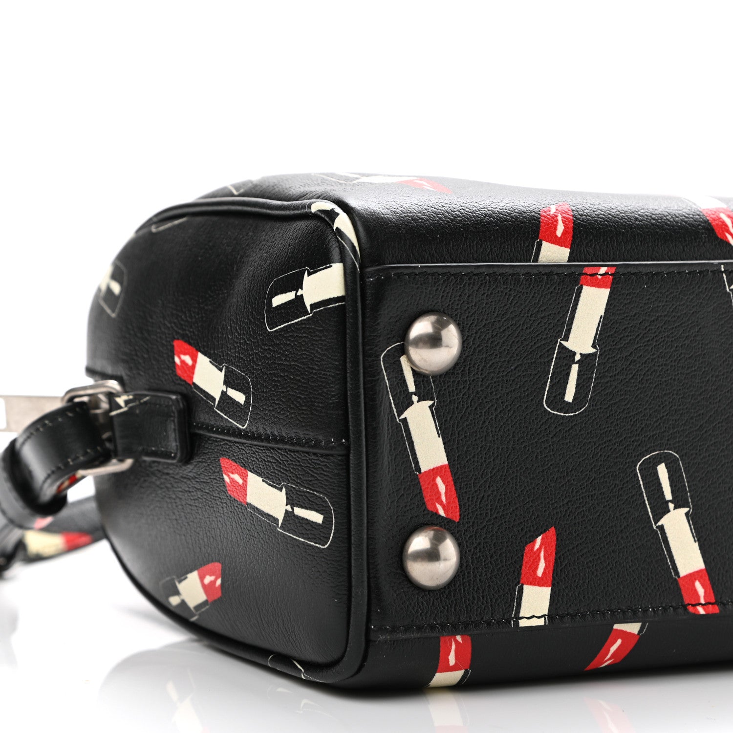 Saint Laurent Calfskin Lipstick Print Classic Baby Duffle Black 9 of 10