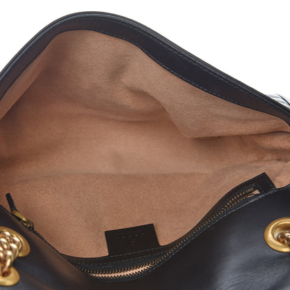 Gucci Calfskin Matelasse Small GG Marmont Shoulder Bag Black 7 of 9