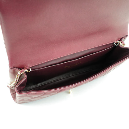 Chanel Lambskin Quilted Clutch With Chain Flap Bordeaux 5 of 8