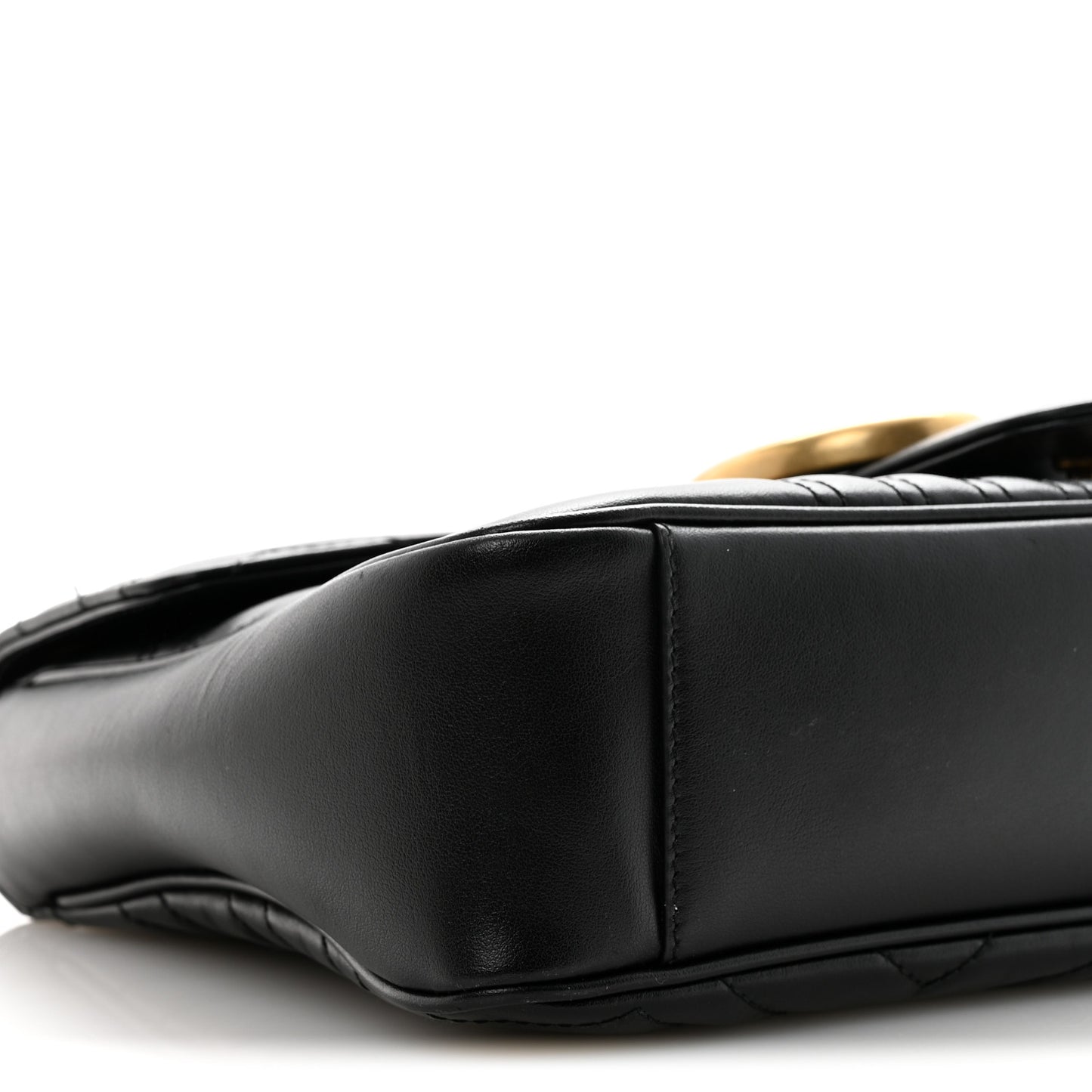 Calfskin Matelasse Medium GG Marmont Shoulder Bag Black
