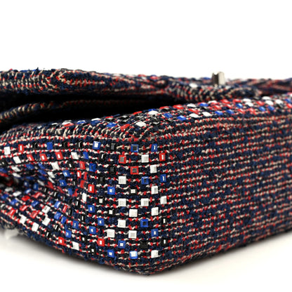 Chanel Sequin Tweed Medium Double Flap Red White Blue 10 of 11
