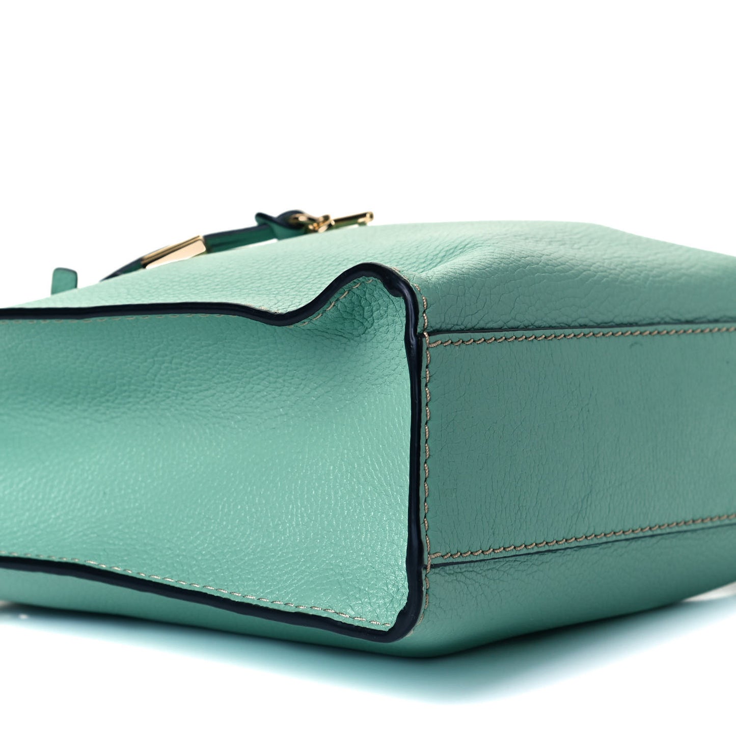 Grained Calfskin Mini Grind Tote Green