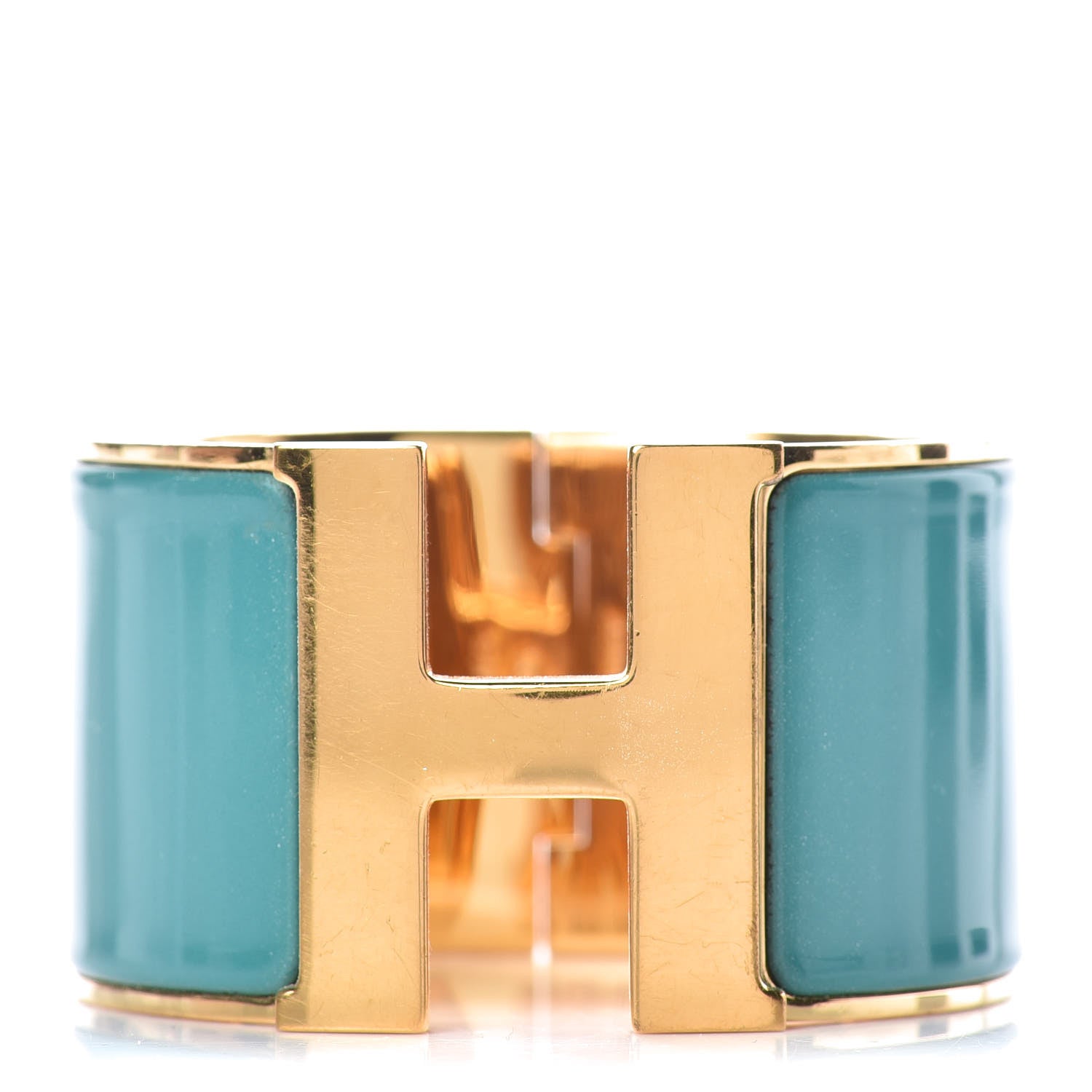 Hermes Enamel Extra Wide Clic Clac H Bracelet PM Emeraude 1 of 5