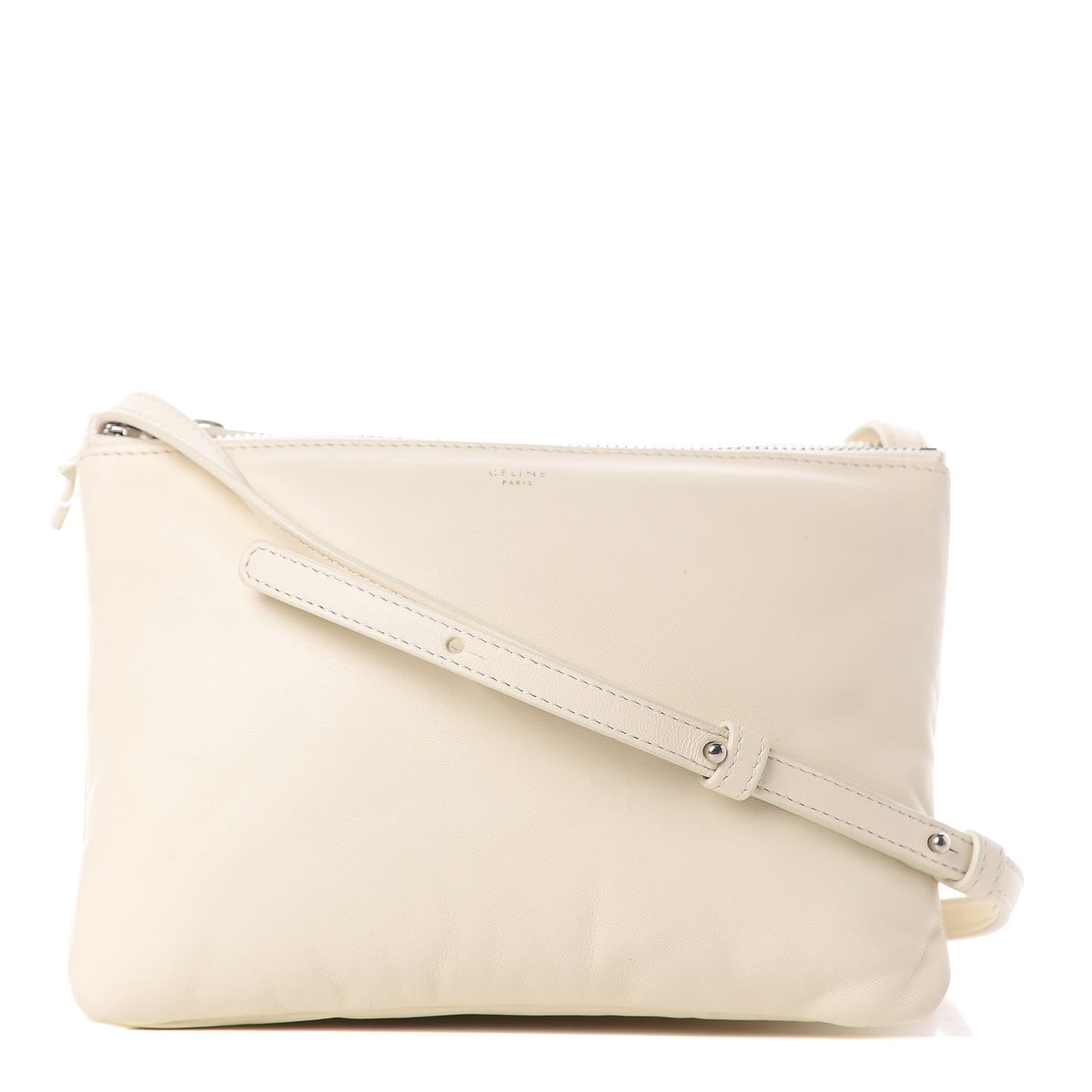 Goatskin Large Pillow Trio Crossbody Bag White