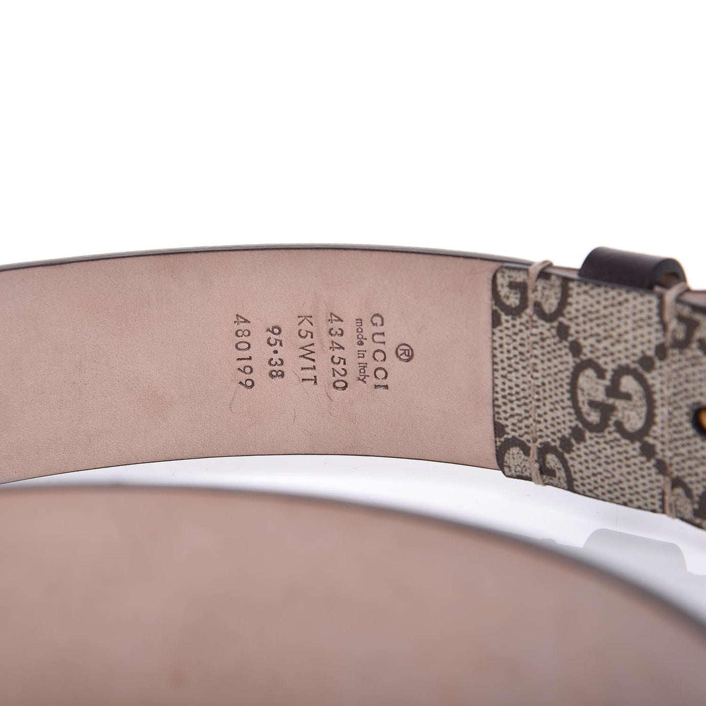 GG Supreme Monogram Selleria Calfskin Tiger 35mm Belt 95 38 Beige Ebony Multicolor Cocoa
