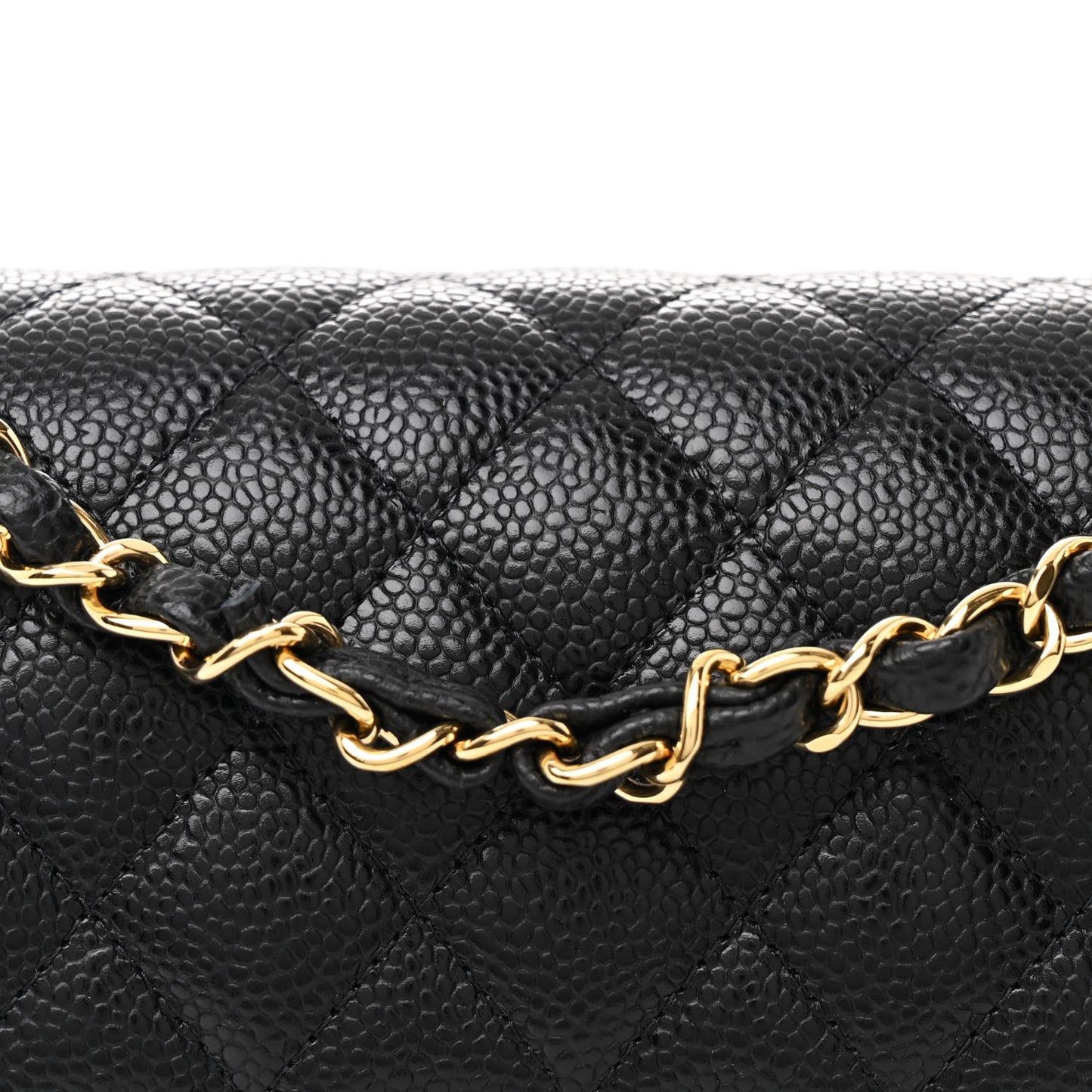 Caviar Quilted Small Double Flap Black