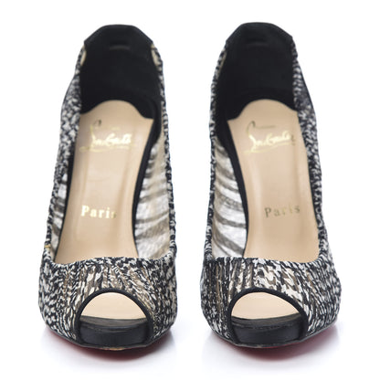 Christian Louboutin Satin Chiffon Ambrosina Pumps 36 Black White 2 of 9