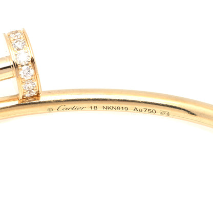 Cartier 18K Yellow Gold Diamond Small Juste Un Clou Bracelet 18 3 of 4