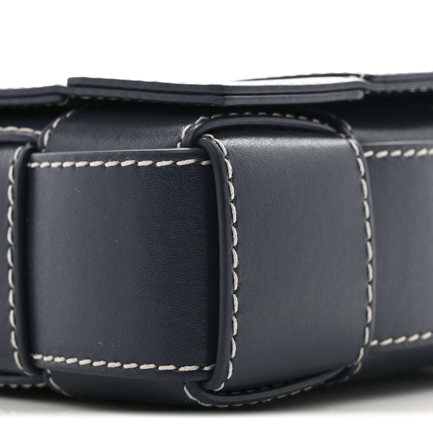 Lambskin Maxi Intrecciato Urban Stitch Cassette Crossbody Bag Deep Blue