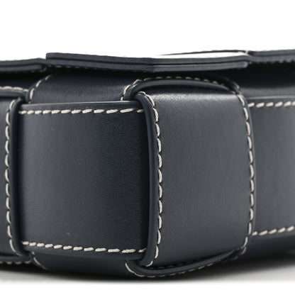 Bottega Veneta Lambskin Maxi Intrecciato Urban Stitch Cassette Crossbody Bag Deep Blue 10 of 10