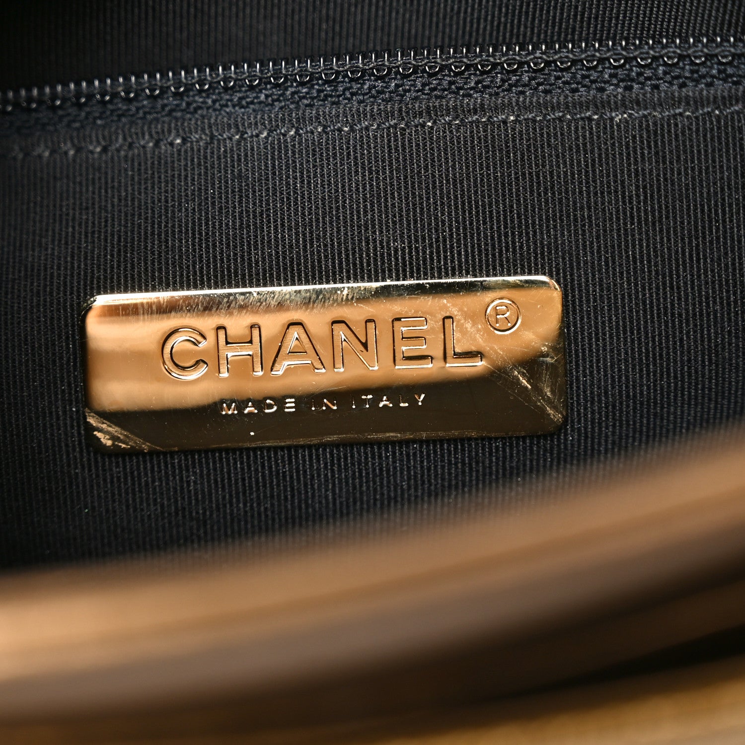 Chanel Metallic Calfskin Caviar Quilted Chain Handle Flap Gold 6 of 9