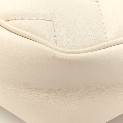 Gucci Calfskin Matelasse Super Mini GG Marmont Shoulder Bag White 17 of 18