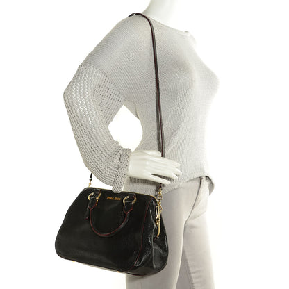 Miu Miu Goatskin Madras Bauletto Nero Black 2 of 8