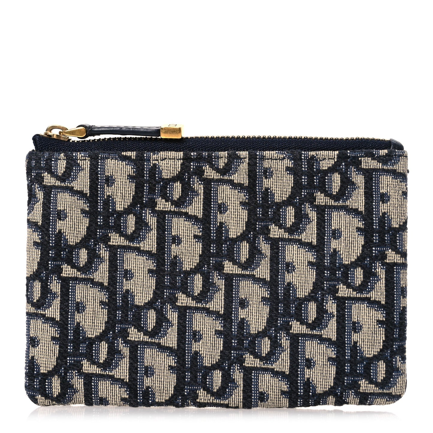 Oblique Zipped Card Holder Blue