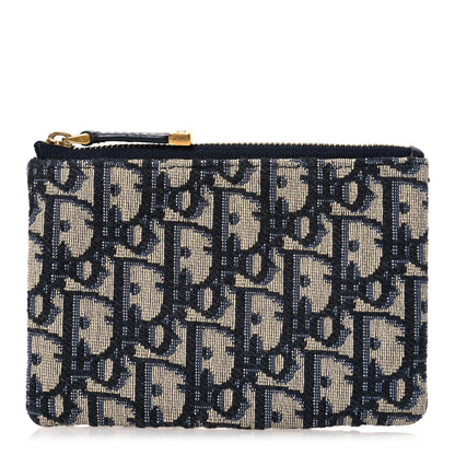 Christian Dior Oblique Zipped Card Holder Blue 1 of 7