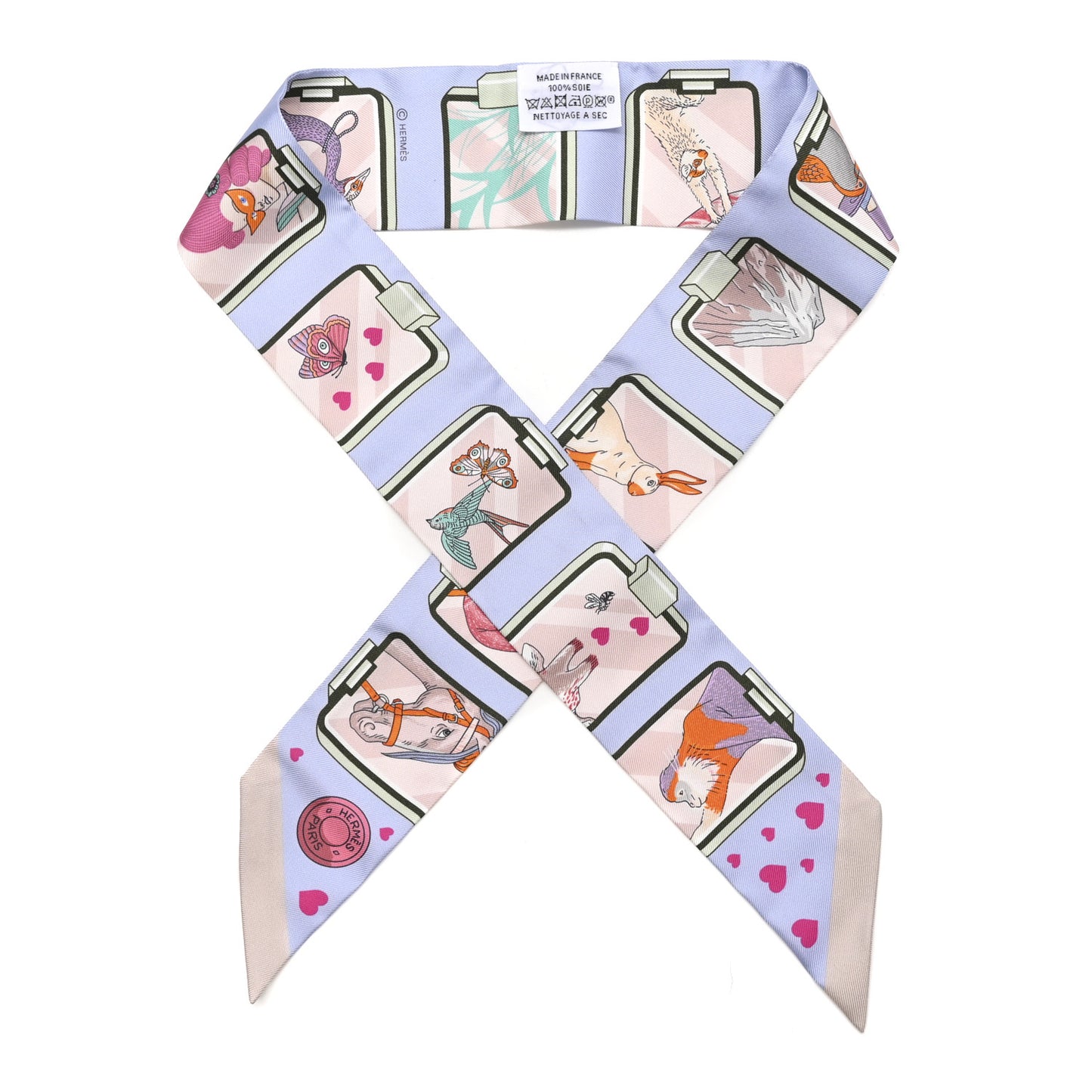Silk Story Twilly Blue Pale Rose Vert