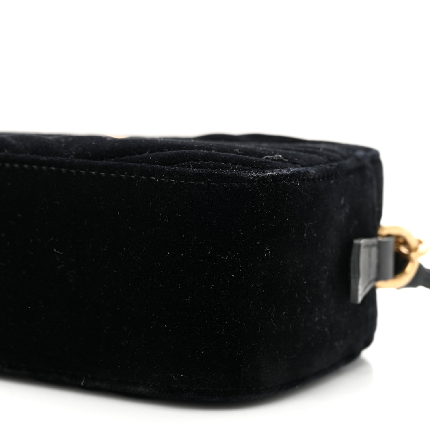 Gucci Velvet Matelasse Small GG Marmont Chain Shoulder Bag Black 10 of 10
