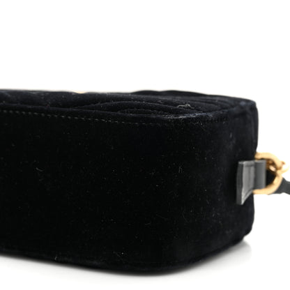 Gucci Velvet Matelasse Small GG Marmont Chain Shoulder Bag Black 10 of 10