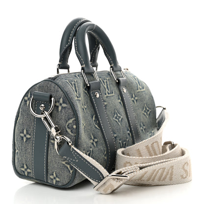 Louis Vuitton Monogram Washed Denim Keepall Bandouliere 25 3 of 9