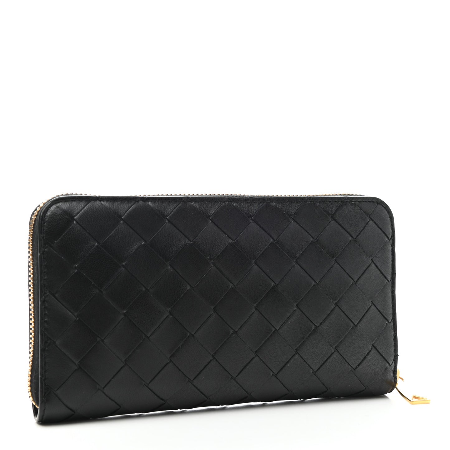 Nappa Intrecciato Zip Around Wallet Black