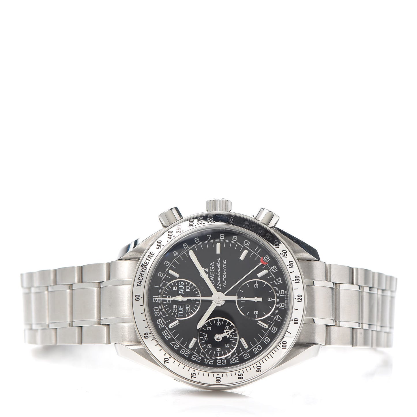 Stainless Steel 39mm Speedmaster Triple Calendar Automatic Watch Black 3523.50