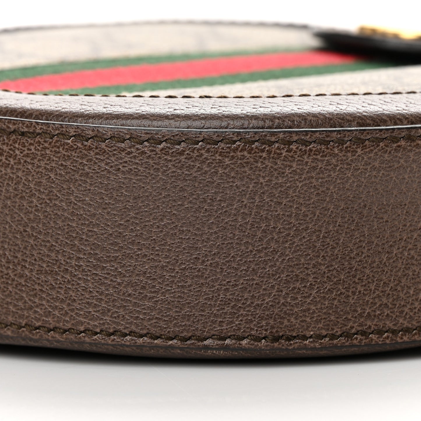 GG Supreme Monogram Web Mini Ophidia Round Shoulder Bag Brown
