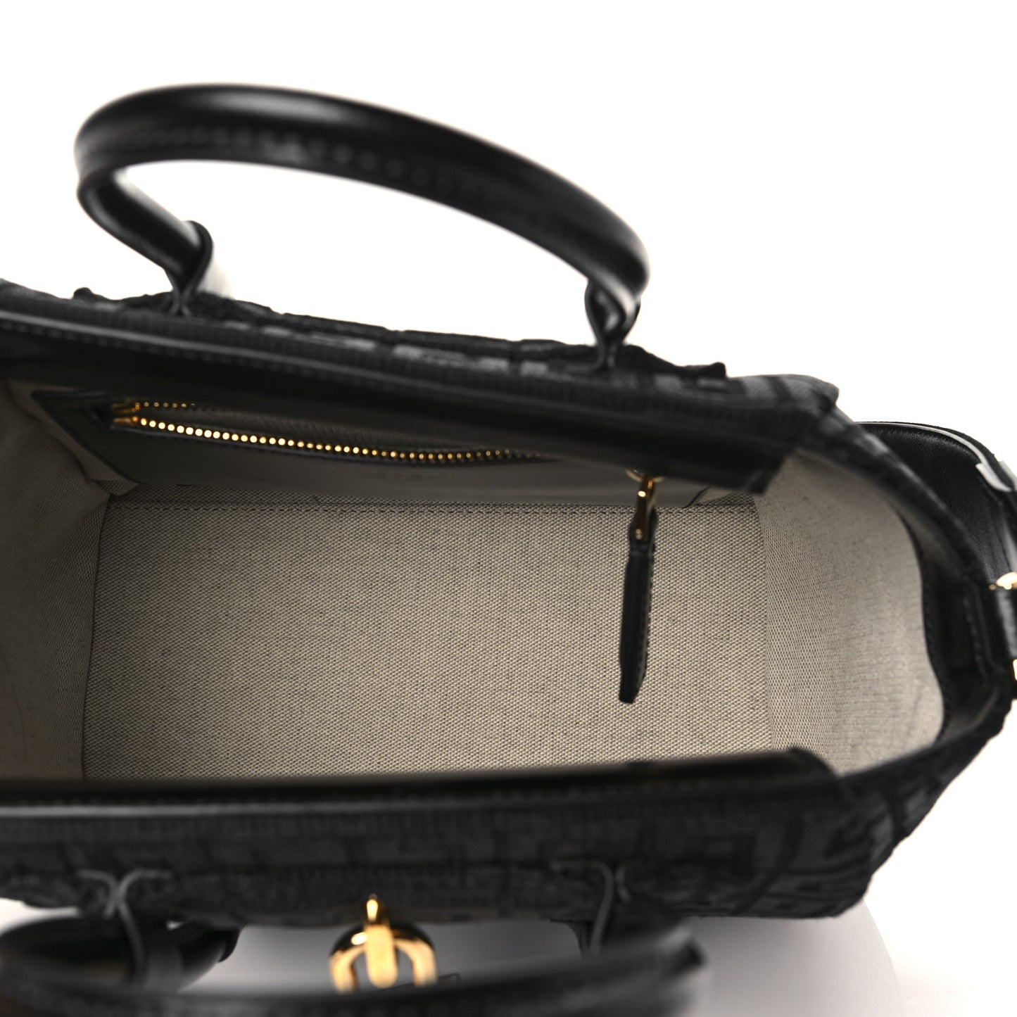 Embroidered Canvas Mini Lock Antigona Shoulder Bag Black