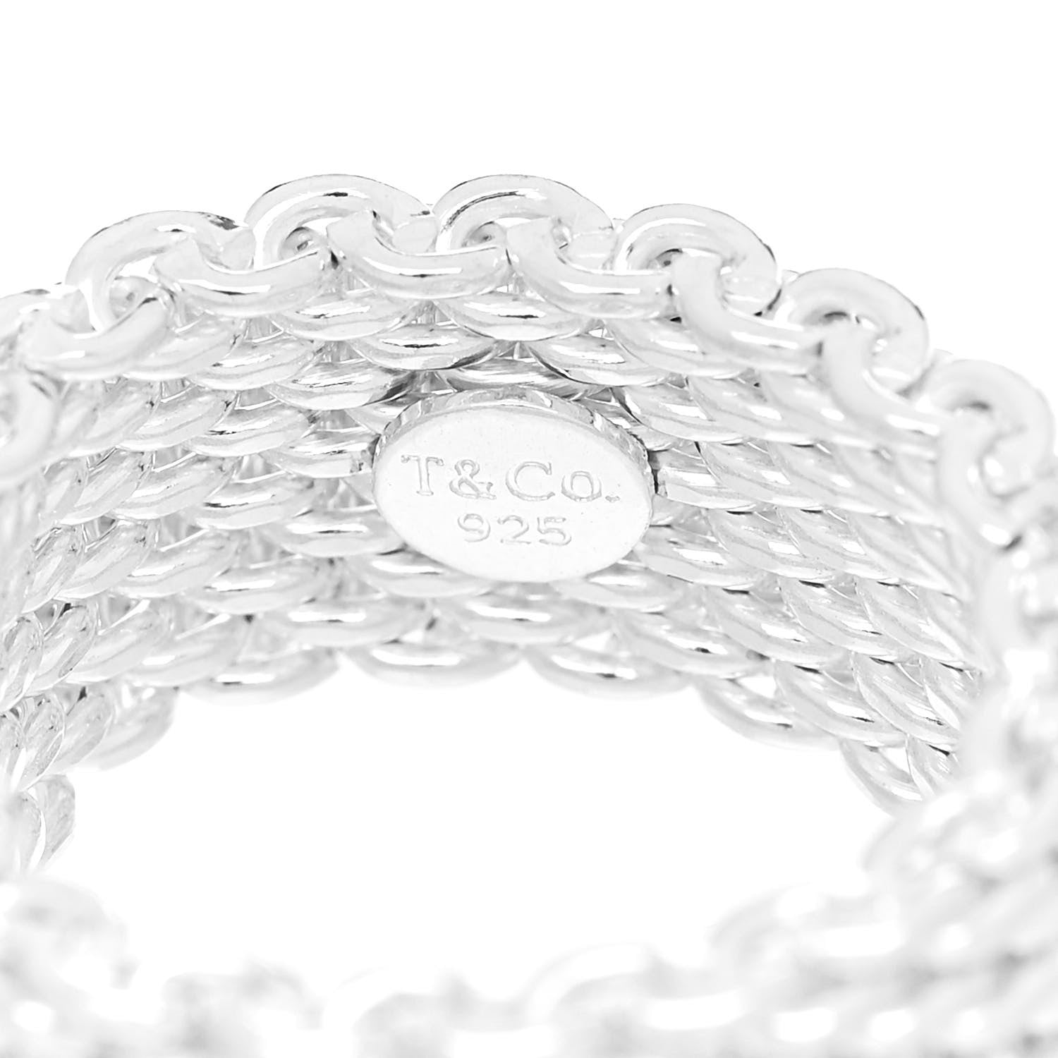 Tiffany Sterling Silver Somerset Mesh Ring 53 6.25 4 of 4
