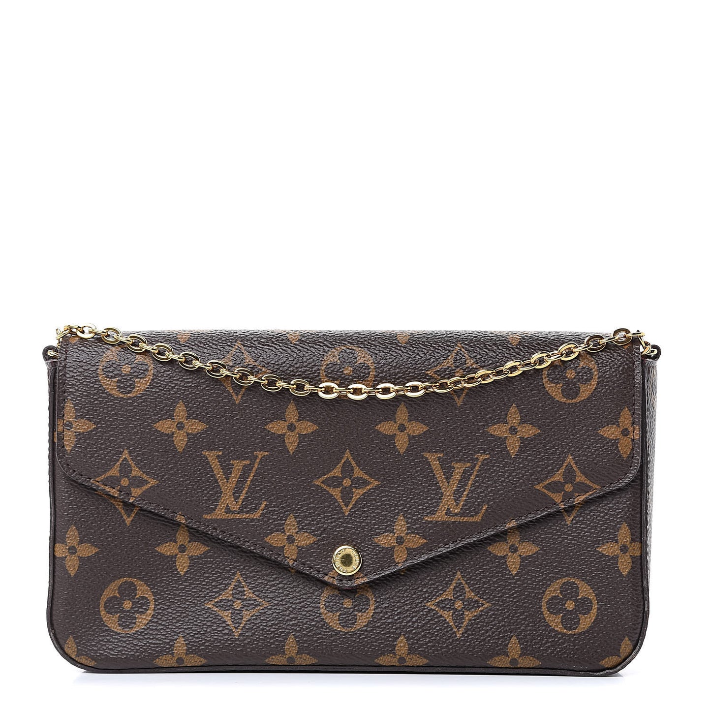 Monogram Pochette Felicie Chain Wallet Fuchsia