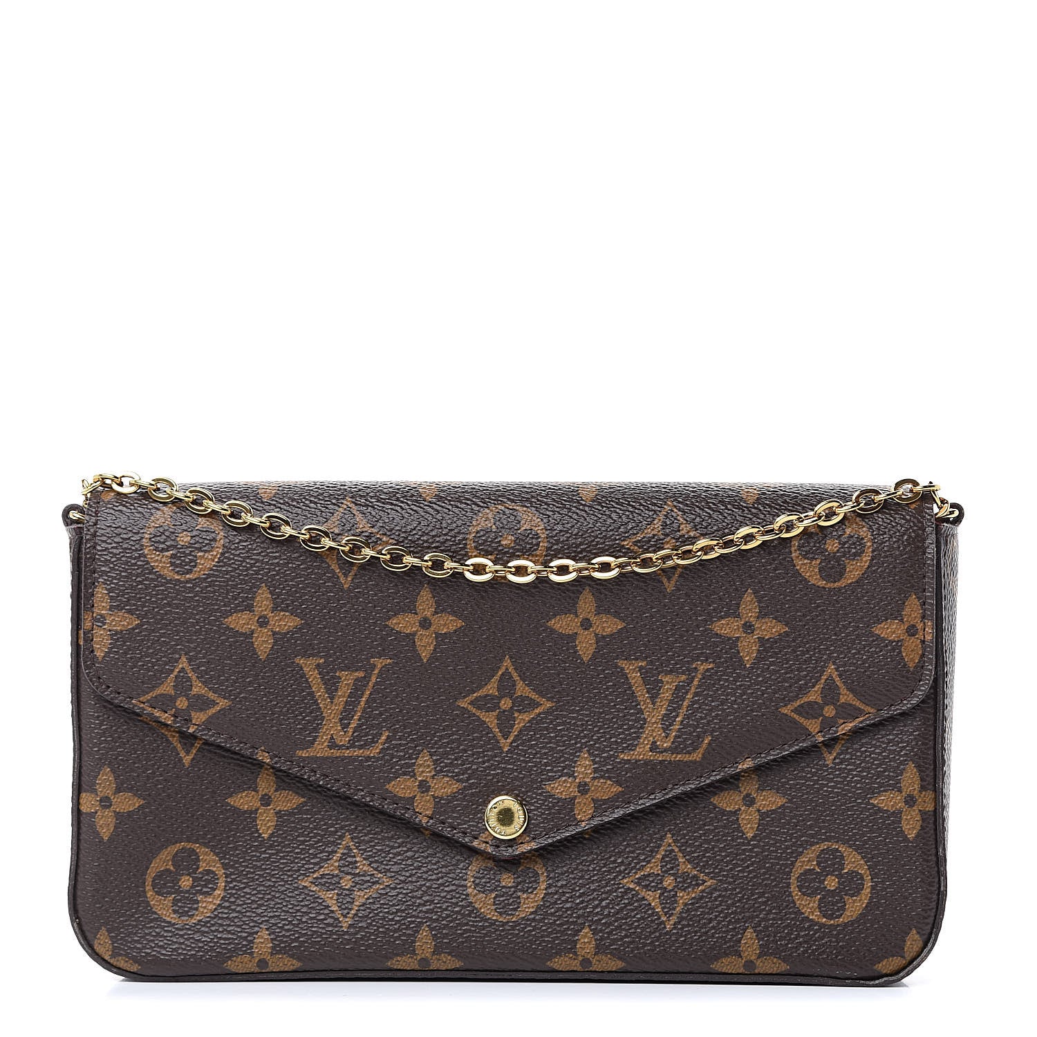 Louis Vuitton Monogram Pochette Felicie Chain Wallet Fuchsia 1 of 10