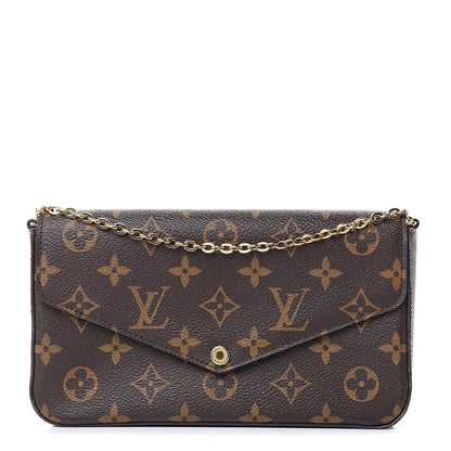 Louis Vuitton Monogram Pochette Felicie Chain Wallet Fuchsia 1 of 10