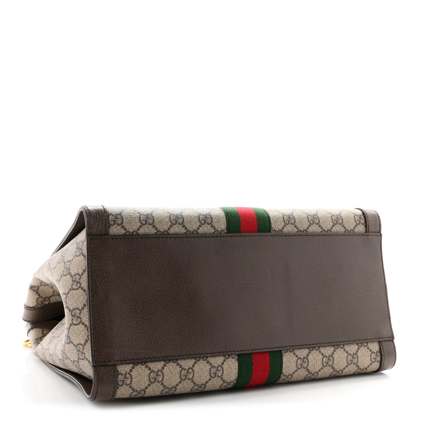 GG Supreme Monogram Web Medium Ophidia Tote Bag Brown