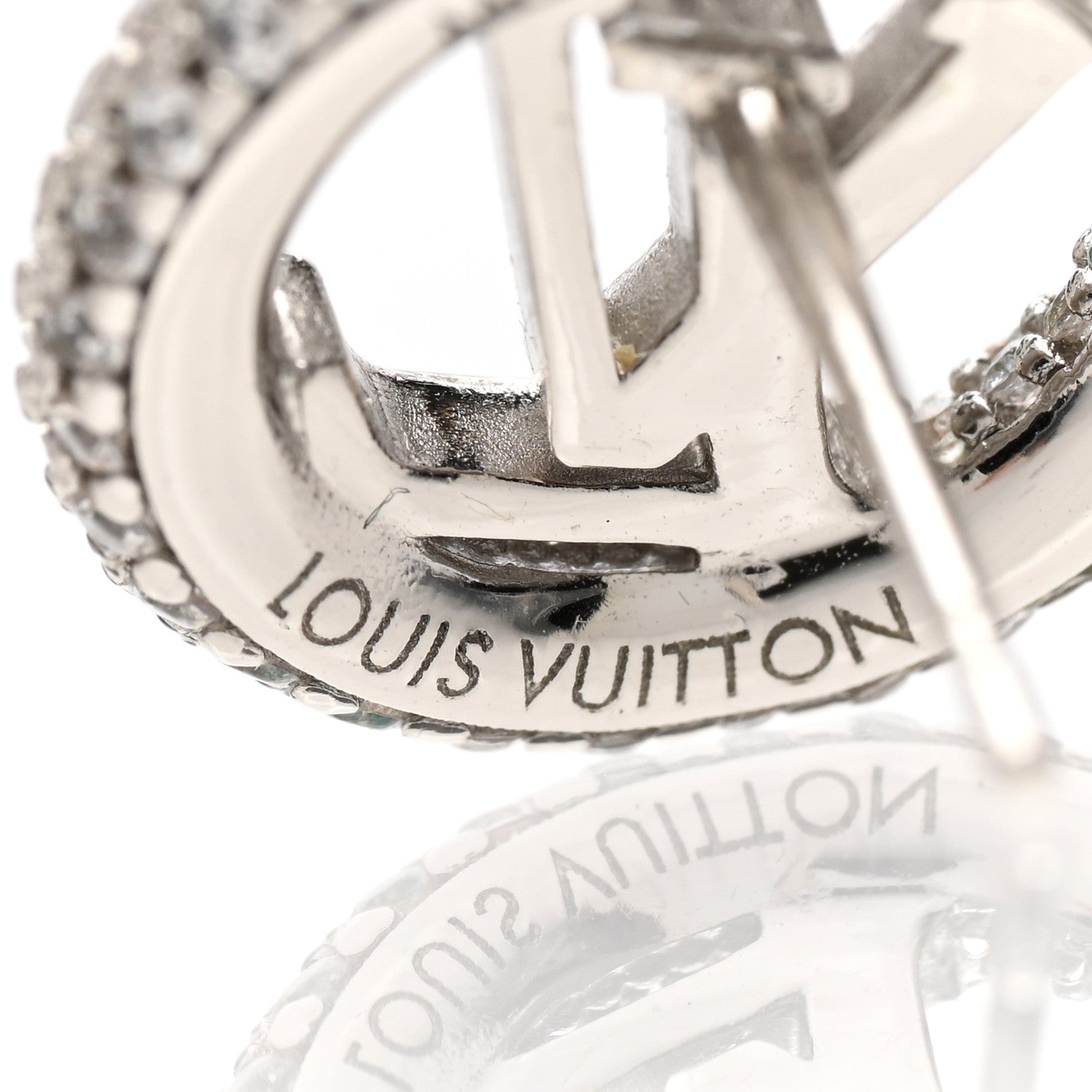 Louis Vuitton Metal Crystal Louise By Night Earrings Silver 4 of 6