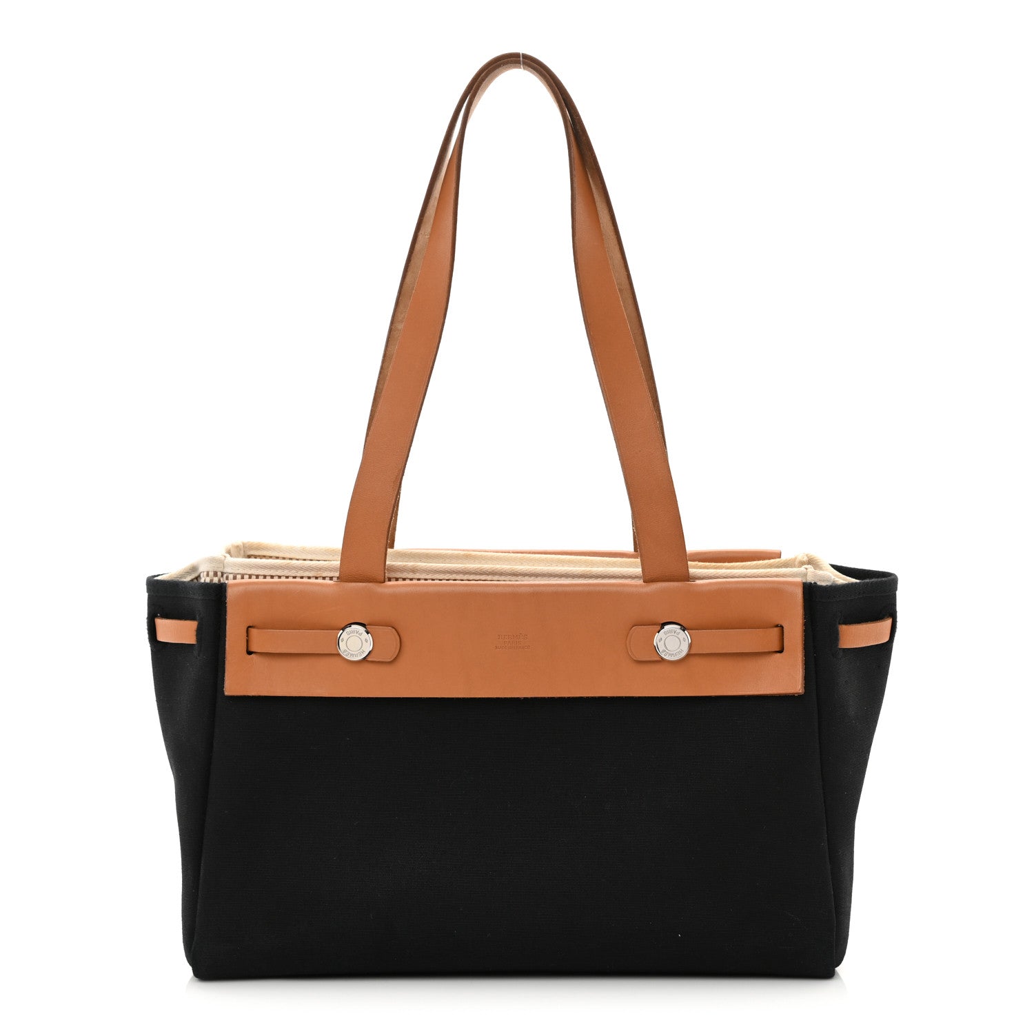 Hermes Toile Vache Hunter Herbag Cabas PM Black Natural 1 of 19