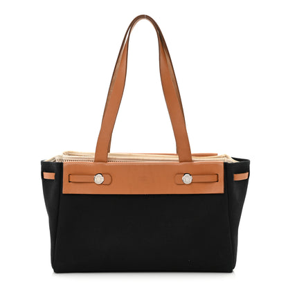 Hermes Toile Vache Hunter Herbag Cabas PM Black Natural 1 of 19