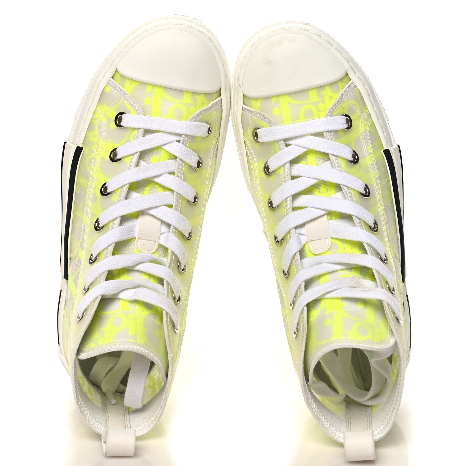 Christian Dior Technical Canvas Oblique Mens B23 High Top Sneakers 35 Yellow 2 of 8