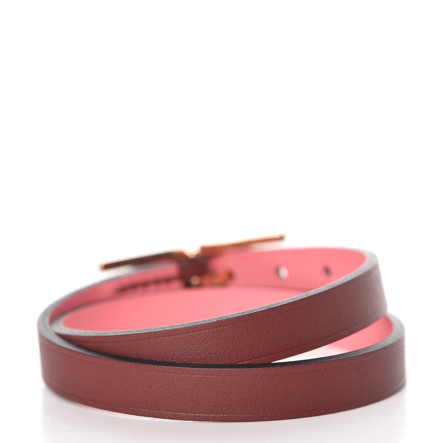 Hermes Swift Behapi Double Tour Bracelet T2 Rouge H Rose Ete 3 of 5