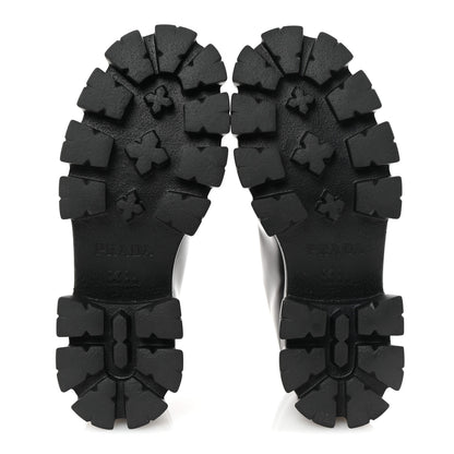 Prada Spazzolato Rois Sfumato Monolith 55mm Derby Loafers 38.5 Black Argento 6 of 9