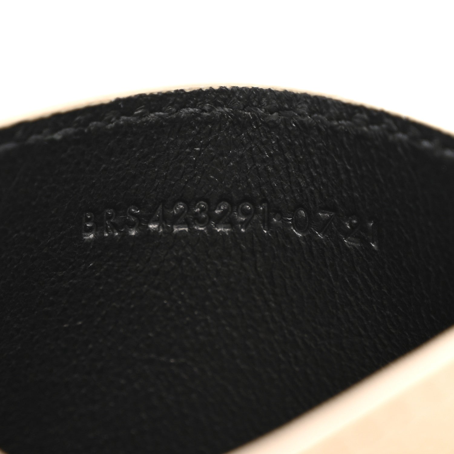 Saint Laurent Grain De Poudre Matelasse Chevron Monogram Credit Card Case Dark Beige 7 of 9