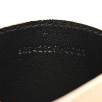 Saint Laurent Grain De Poudre Matelasse Chevron Monogram Credit Card Case Dark Beige 7 of 9